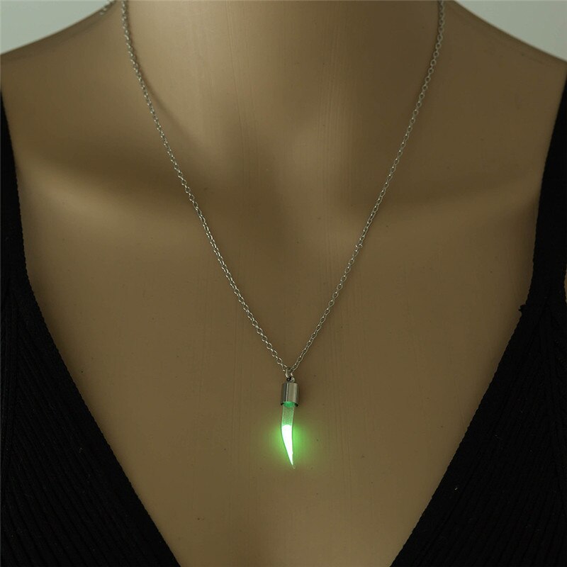 Chili Clavicle Chain Luminous Stone Metal Tooth Pendant Men and Women Personality Gift - MERGE.DAY.1.FREESTYLE