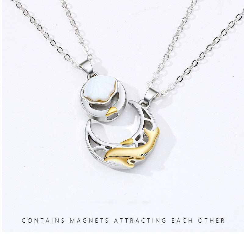 Magnet Stone Shell Men's and Women's Clavicle Fashion Couple Necklace Chains - MERGE.DAY.1.FREESTYLE