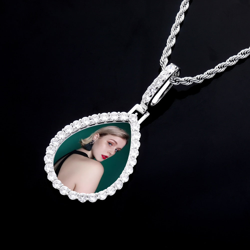 Custom Photo Pendant Drop-shaped Medal Pendant Necklace Hip Hop Jewelry - MERGE.DAY.1.FREESTYLE