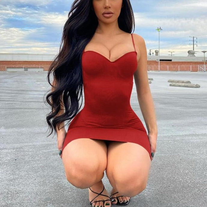 Solid Women Strap Mini Dress Bodycon Sexy Streetwear Clothes Basic Slim Fashion Casual - MERGE.DAY.1.FREESTYLE