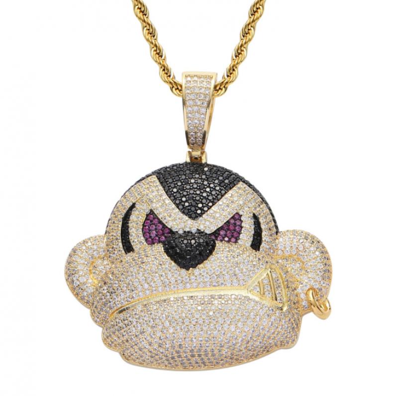 Hip Hop Fierce Shark Inlaid Zircon Pendant Charm Trend Necklace - MERGE.DAY.1.FREESTYLE