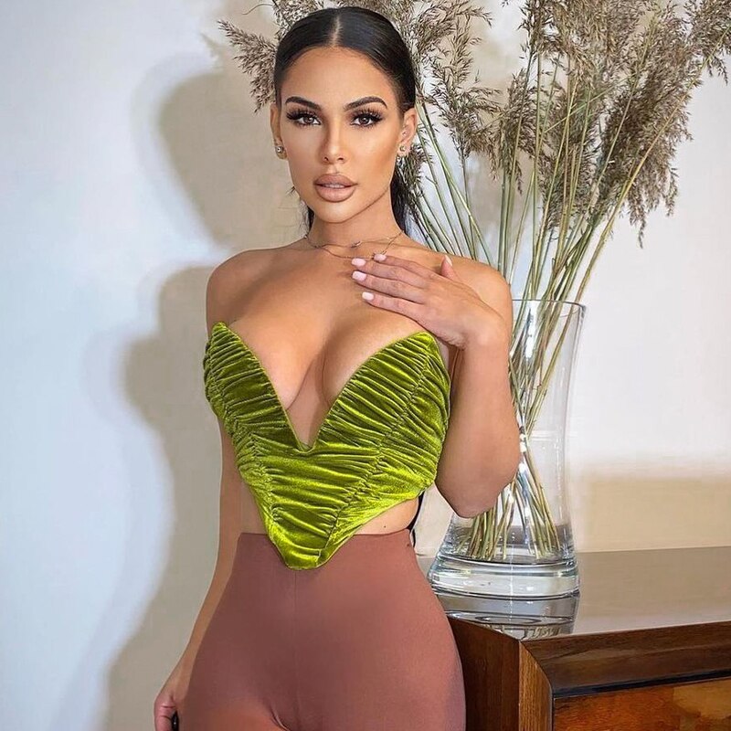 Sleeveless Slash Neck Draped Crop Top Solid Elegant Shirt - MERGE.DAY.1.FREESTYLE