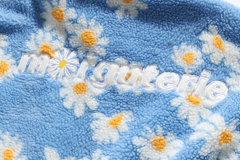 Cotton Padded Thick Parkas Jackets Daisy Print Fleece Warm Full Zip Coats - MERGE.DAY.1.FREESTYLE