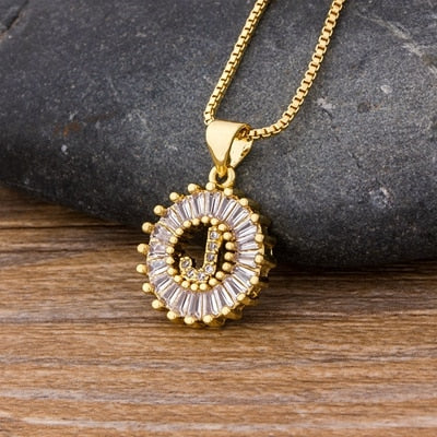 Initial Letter Necklace 26 Letters Charm Gold Name Necklace Pendant - MERGE.DAY.1.FREESTYLE