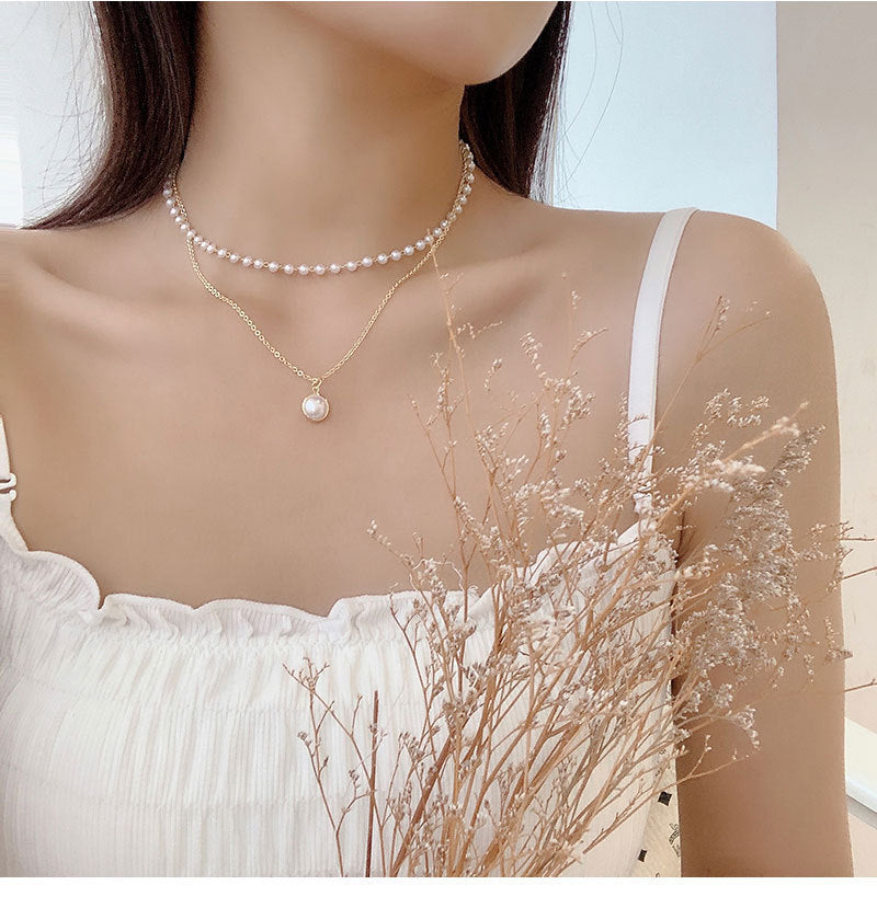 Big White Imitation Pearl Beads Choker Clavicle Chain Necklace For Women Wedding Jewelry - MERGE.DAY.1.FREESTYLE