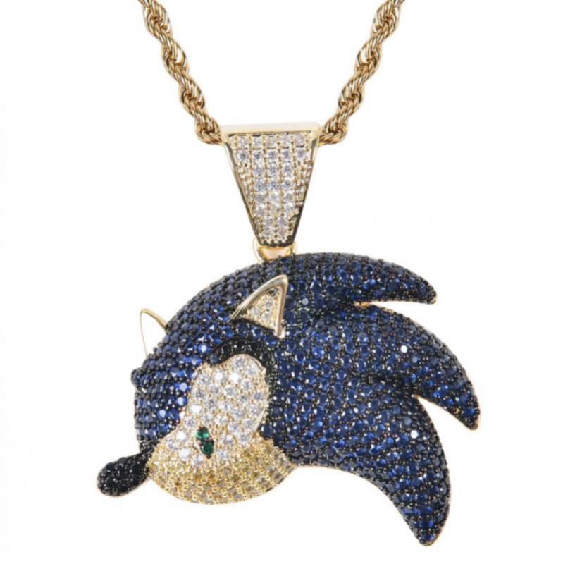 Hip Hop Fierce Shark Inlaid Zircon Pendant Charm Trend Necklace - MERGE.DAY.1.FREESTYLE