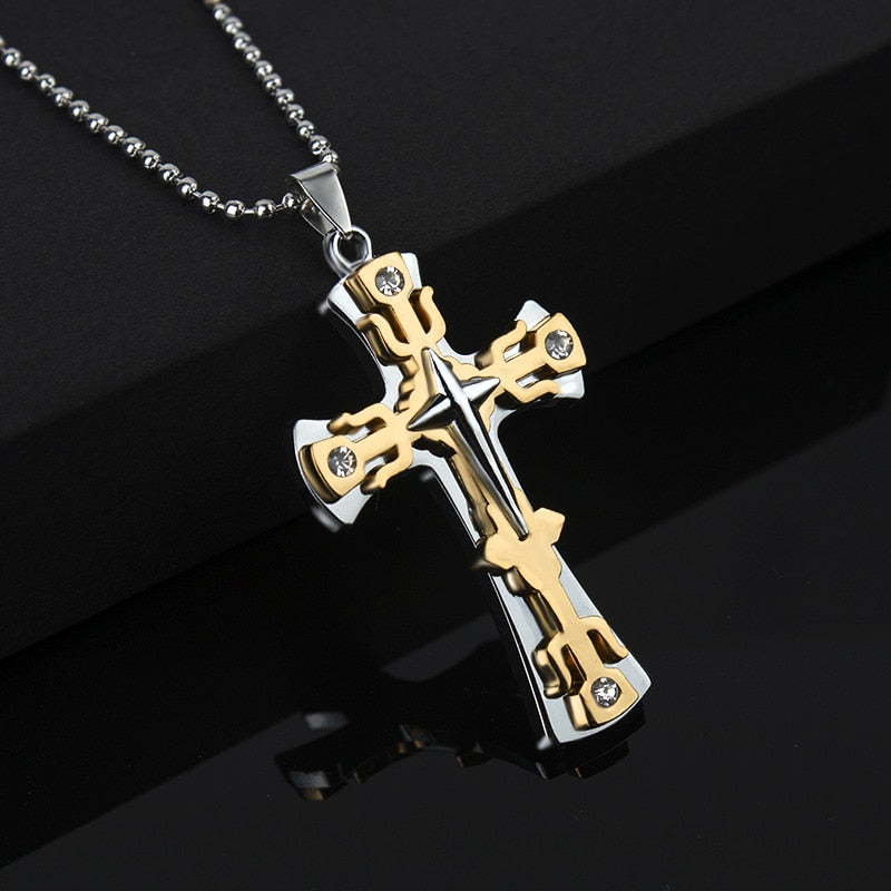 Black Rectangle Pendant Necklace Men Stainless Steel Chain Men Necklace Jewelry - MERGE.DAY.1.FREESTYLE