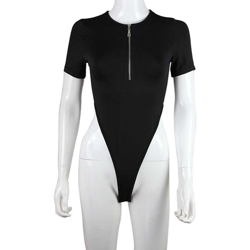Women Jumpsuits Fashion Solid Zipper Long Sleeve Sheath Skinny Rompers - MERGE.DAY.1.FREESTYLE