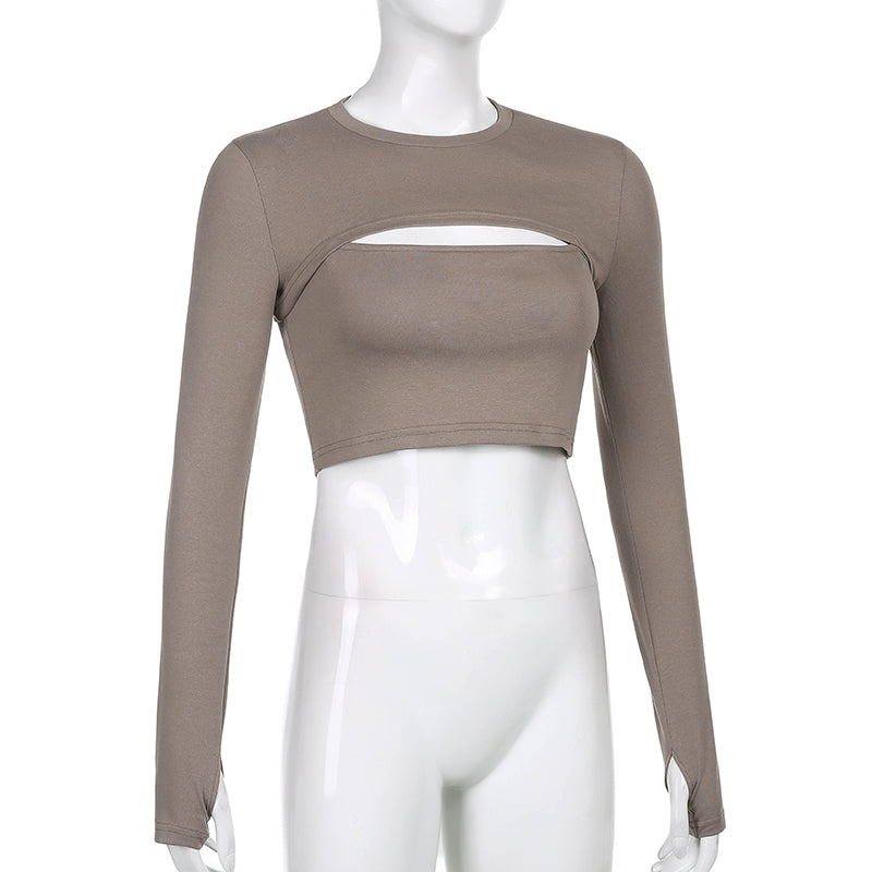 Sexy Hollow Knit Top Sweater Women Party Navel Slim Ribbed Summer Lady Shirts - MERGE.DAY.1.FREESTYLE