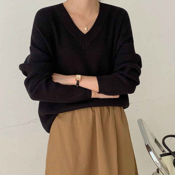 Full Sleeve Loose Female Pullovers Jumpers Autumn Winter Thick Ladies Knitwear - MERGE.DAY.1.FREESTYLE