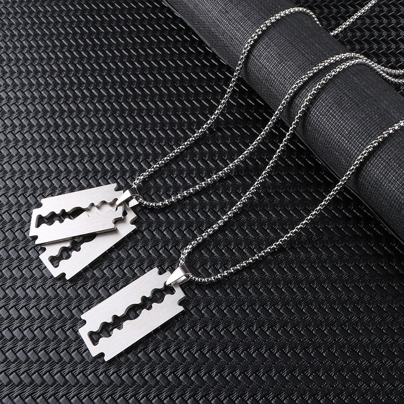 Hip Hop Blade Pendant Necklaces Razor Necklace - MERGE.DAY.1.FREESTYLE