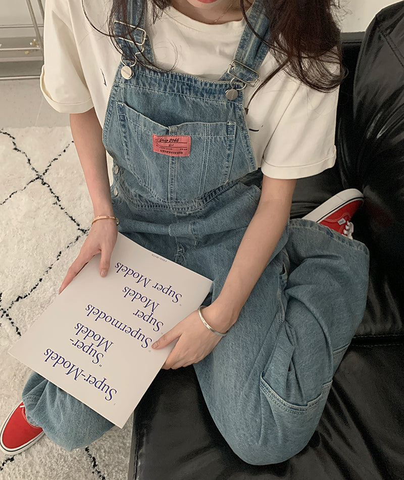 Casual Denim Jumpsuits Women Loose Overalls Baggy Wide Leg Rompers - MERGE.DAY.1.FREESTYLE