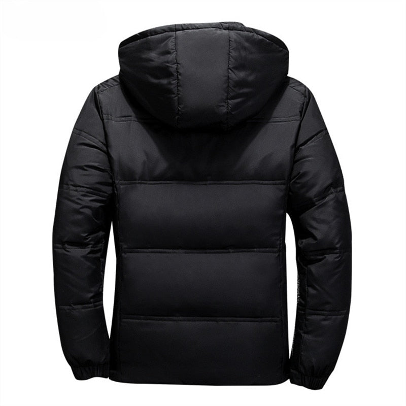 Duck Down Jacket Men Winter Warm Solid Color Hooded Jackets Outdoor Coat - MERGE.DAY.1.FREESTYLE