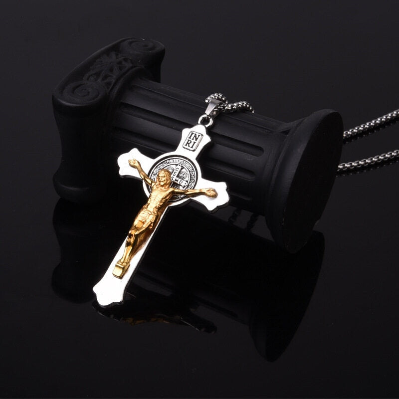 Personality Creative Jesus Cross Amulet Pendant Rock Casual Gift Catholic Christian Necklace - MERGE.DAY.1.FREESTYLE