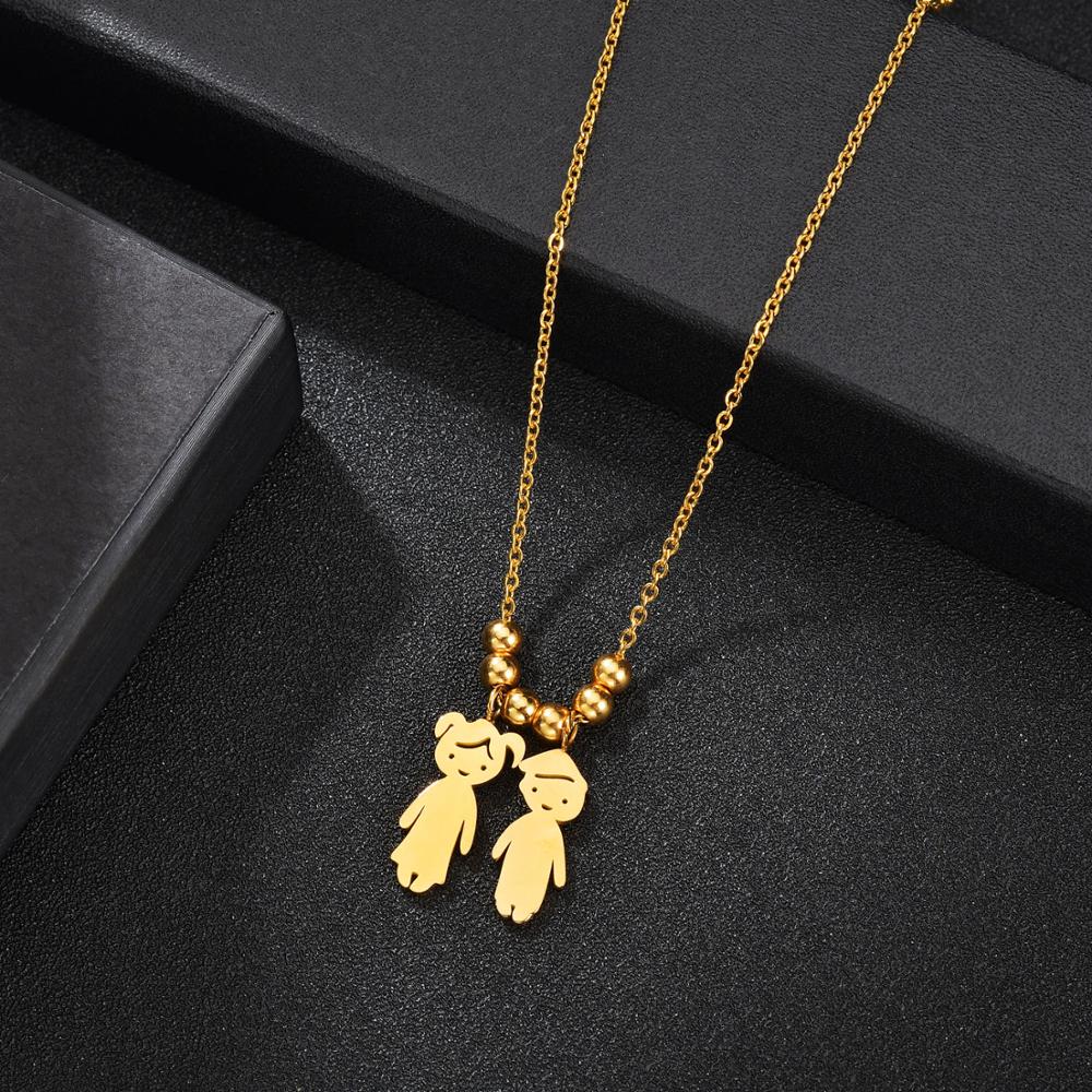 Personalized Boy Girl Kids Pendant Necklace Women Child Engraved Name Date Family Jewelry - MERGE.DAY.1.FREESTYLE