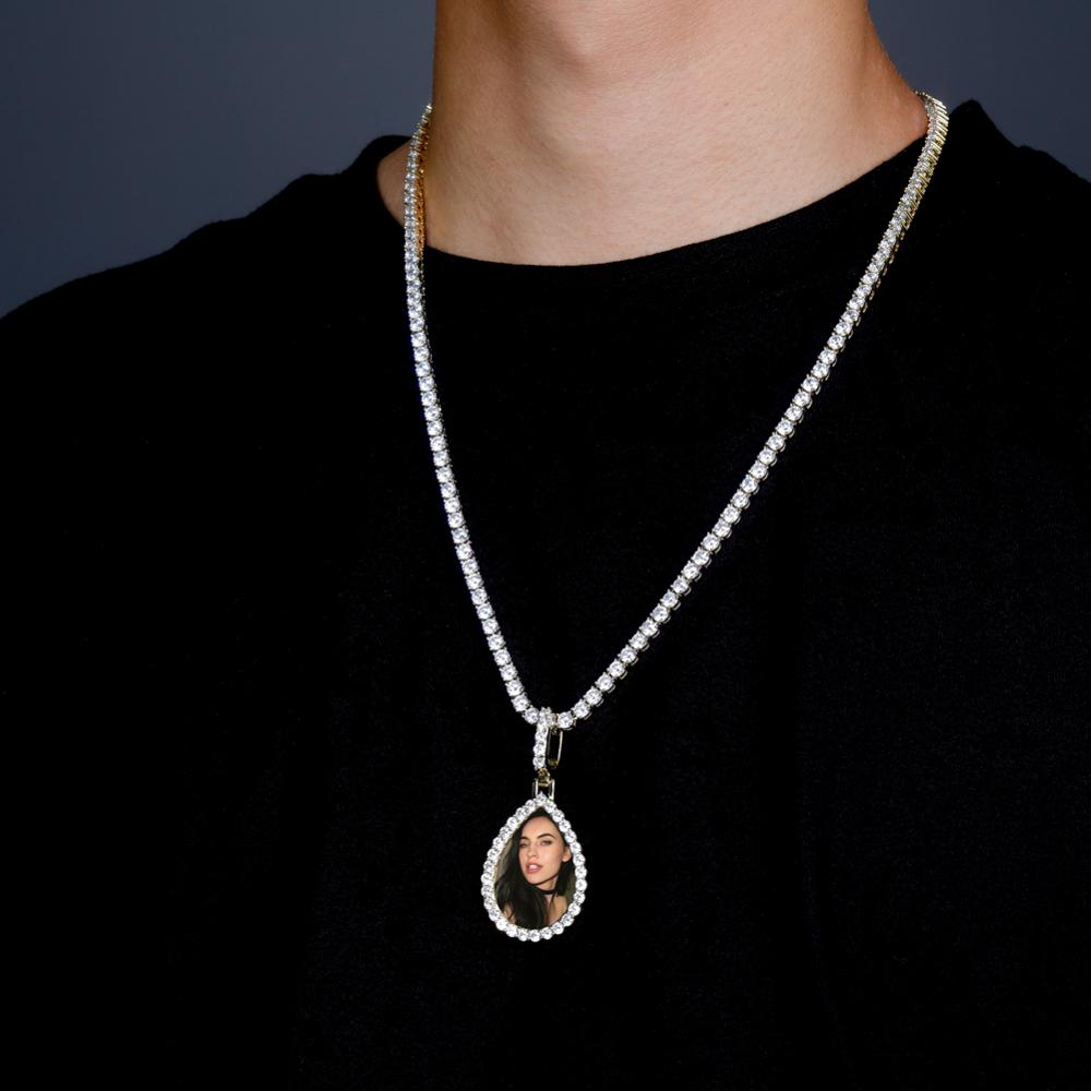 Custom Photo Pendant Drop-shaped Medal Pendant Necklace Hip Hop Jewelry - MERGE.DAY.1.FREESTYLE