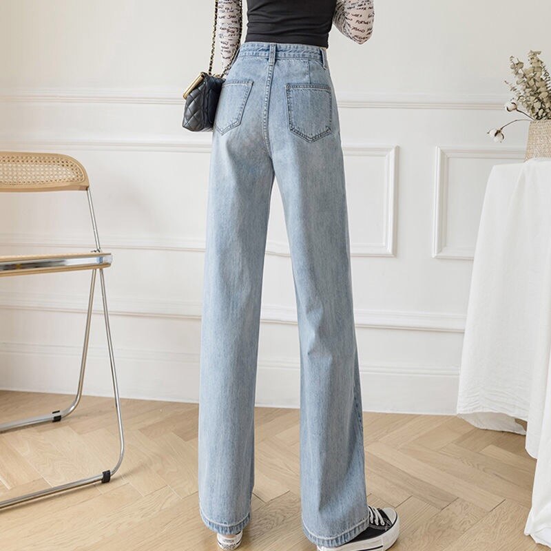 Women's Loose Straight Denim Trousers Female High Waist Wide Leg Pants high street - MERGE.DAY.1.FREESTYLE