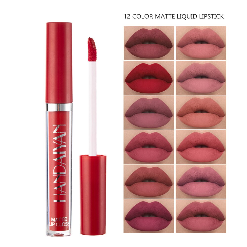 12 Colors Sexy Liquid Lipstick Matte Waterproof Lipgloss Nude Makeup Cosmetic - MERGE.DAY.1.FREESTYLE