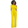 Hot Sale Professional Women's Fashion Solid Color Asymmetrical One-piece Jumpsuits