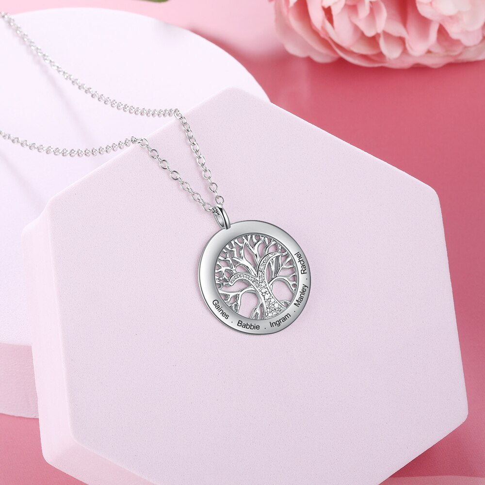 Tree Of Life Personalized Necklaces Family Jewelry Sliver Color Necklace&Pendant - MERGE.DAY.1.FREESTYLE