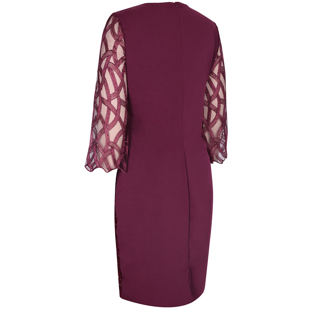 Elegant Sequin Evening Party Dresses 2022 Spring Mesh Patchwork Casual Midi Dress - MERGE.DAY.1.FREESTYLE
