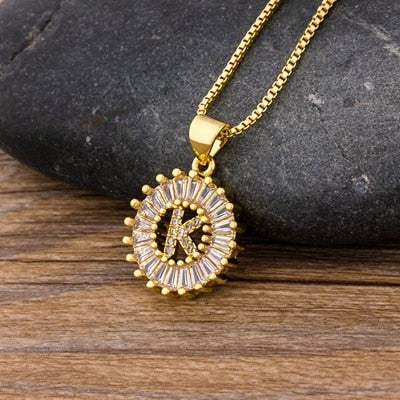 Initial Letter Necklace 26 Letters Charm Gold Name Necklace Pendant - MERGE.DAY.1.FREESTYLE