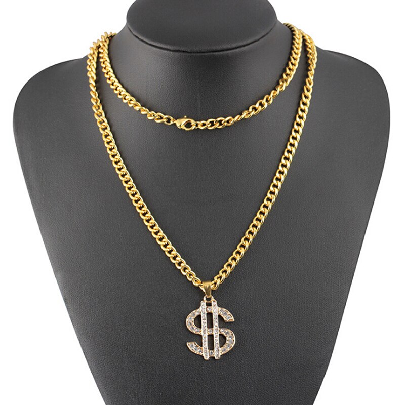 Hip Hop Rap Gold Color US Dollar Pendant Necklace Chain Accessories - MERGE.DAY.1.FREESTYLE