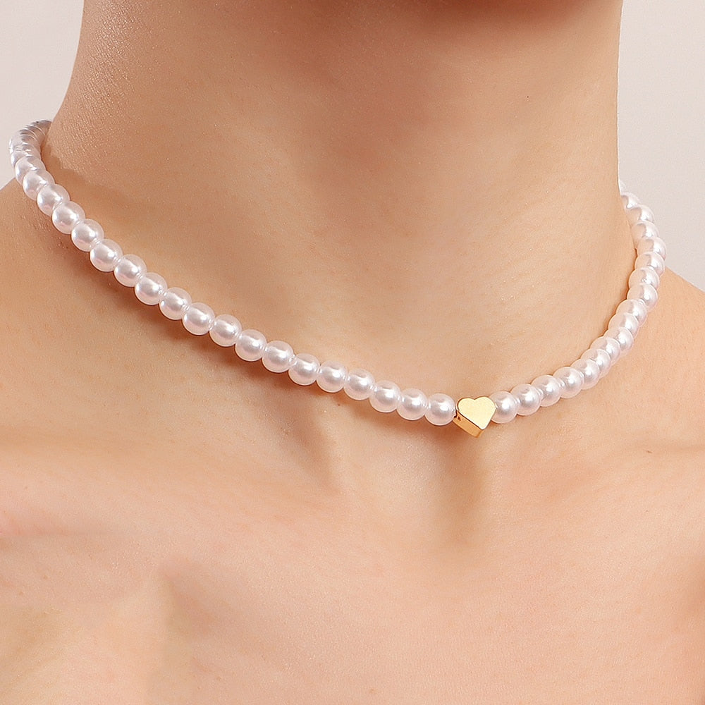 Trend Jewelry Wedding Big Pearl Necklace For Women Fashion White Imitation Pearl Choker - MERGE.DAY.1.FREESTYLE