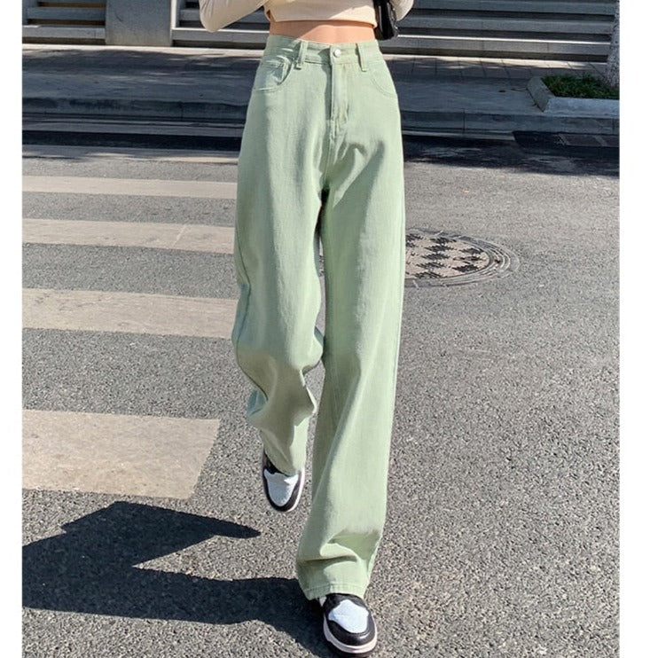 Spring Women Long Jeans Trousers Wide Leg Ladies Floor-Length Pants - MERGE.DAY.1.FREESTYLE