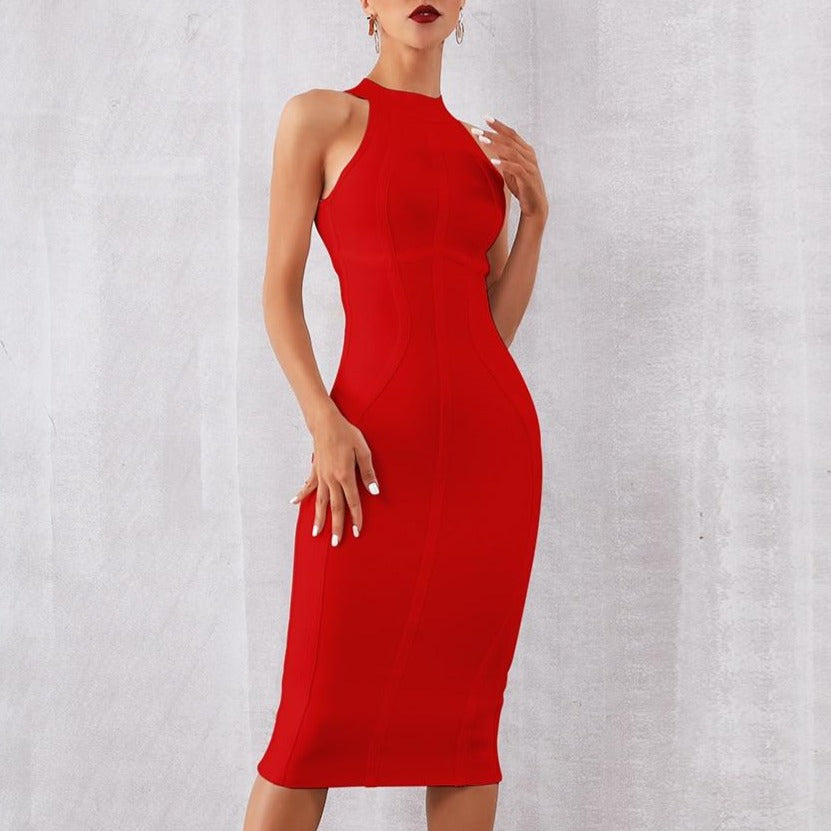 2022 New Summer White Women Bodycon Bandage Dress Elegant Tank Sexy Sleeveless Dresses - MERGE.DAY.1.FREESTYLE