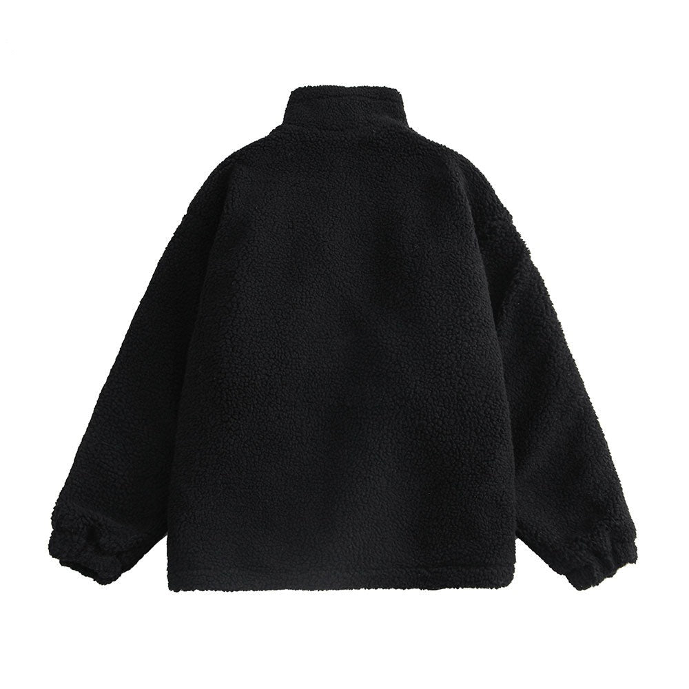 Color Block Patchwork Cotton Thick Warm Varsity Fuzzy Coat Jackets - MERGE.DAY.1.FREESTYLE