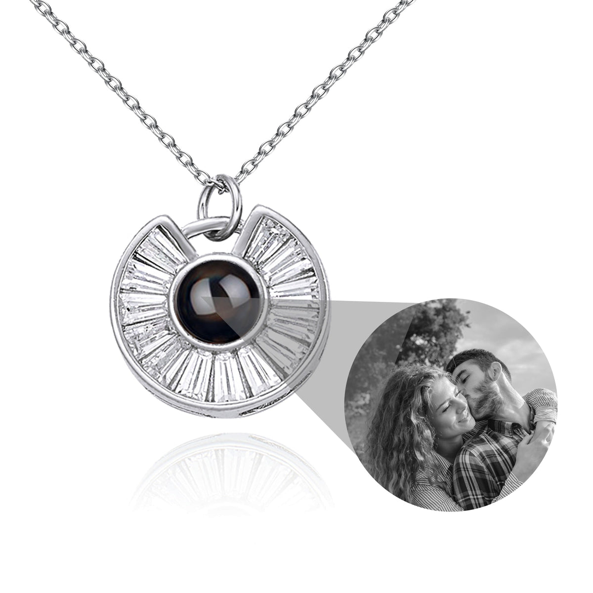 Custom Photo Necklace Flower Necklace Valentine's Day Romantic Gift - MERGE.DAY.1.FREESTYLE