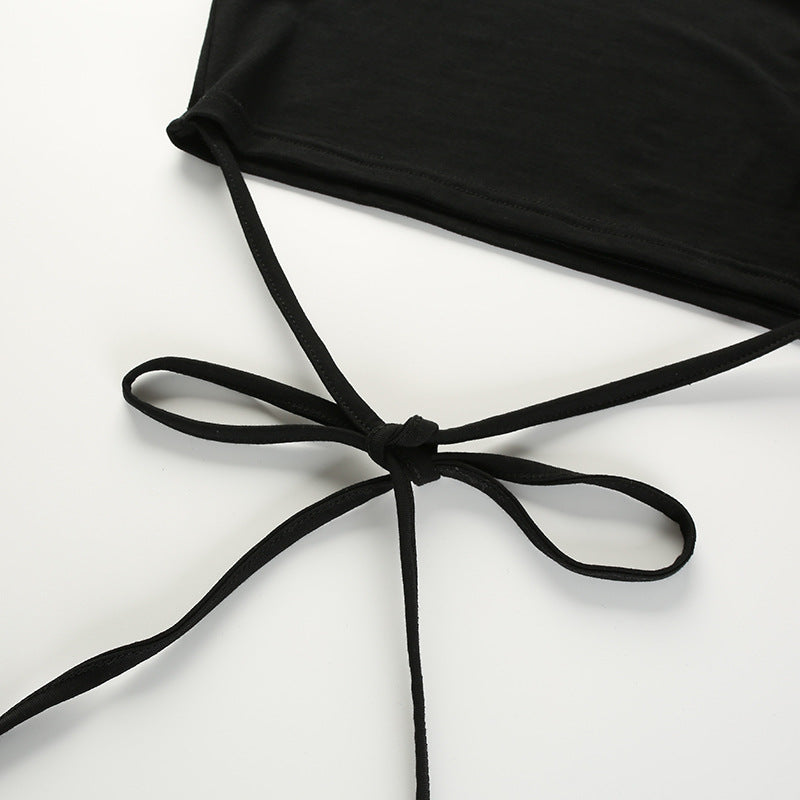 Summer Women Black Short T-Shirts Sexy Crop Tops Short Sleeve Bandage Tee Tops Female Shirts - MERGE.DAY.1.FREESTYLE