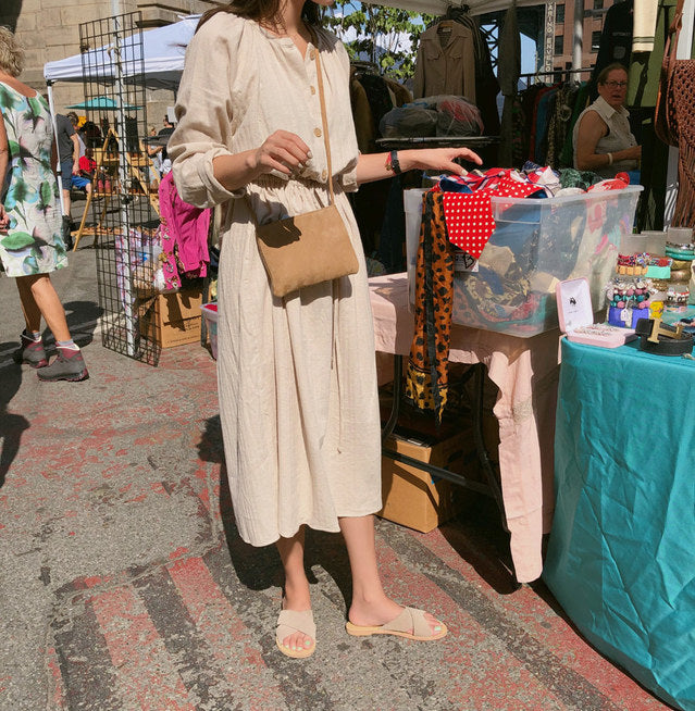 Long Shirt Dress Women Cotton Round Collar Slim Waist Drawstring Solid Color Sundress - MERGE.DAY.1.FREESTYLE