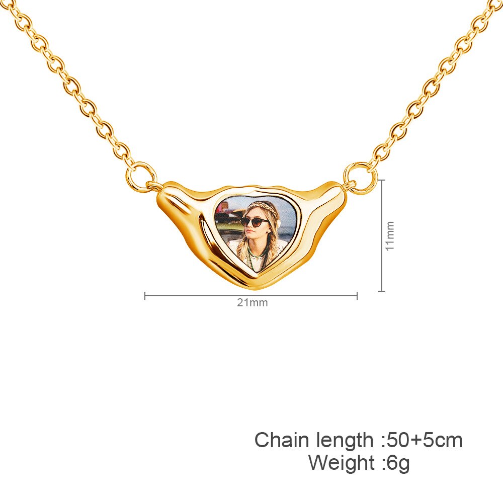 Heart Shaped Pendant Copper Personalized Colorful Baby Children's Photo Necklaces - MERGE.DAY.1.FREESTYLE