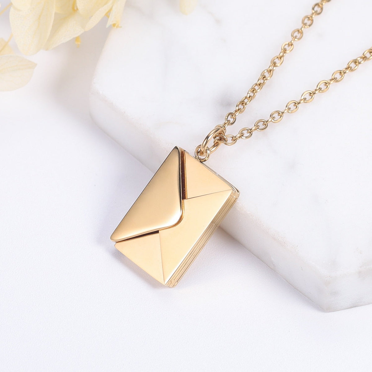 Personalized Custom Envelope Custom Photo Engraved Name Necklace Pendant - MERGE.DAY.1.FREESTYLE
