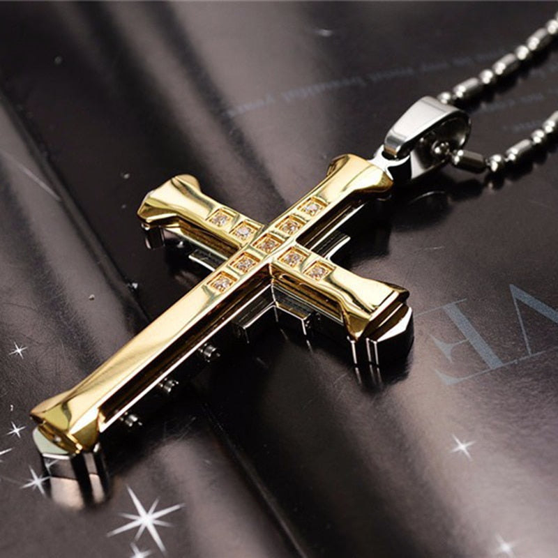 Black Rectangle Pendant Necklace Men Stainless Steel Chain Men Necklace Jewelry - MERGE.DAY.1.FREESTYLE