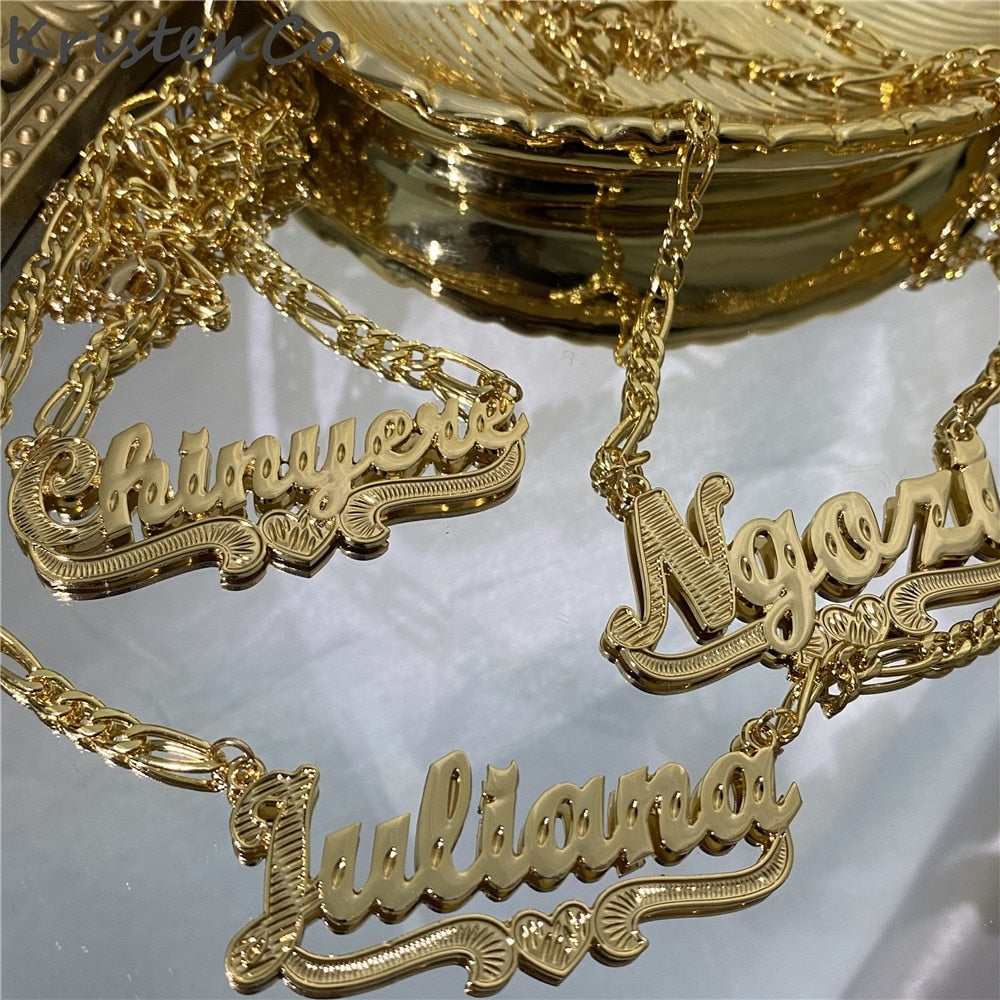 Custom Nameplate Necklace 3D Pendant Necklace Personalized Custom Name Jewelry - MERGE.DAY.1.FREESTYLE