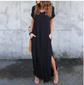 Plus Size 5XL Sexy Women Dress Summer 2022 Solid Casual Short Sleeve Maxi Dresses - MERGE.DAY.1.FREESTYLE