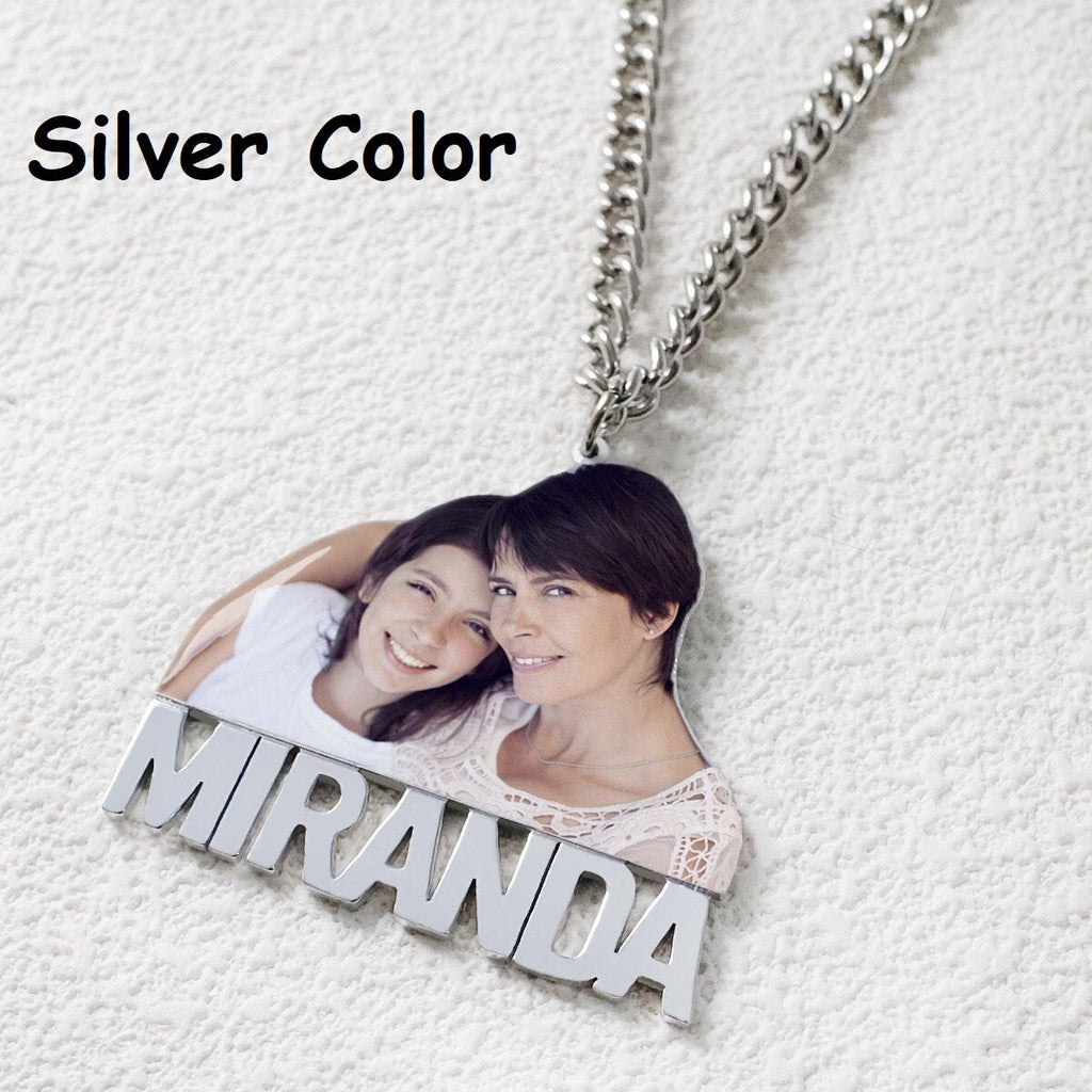 Custom Name Memory Necklace,Personalized Name Necklaces with Picture,Handmade Nameplate Necklace, - MERGE.DAY.1.FREESTYLE