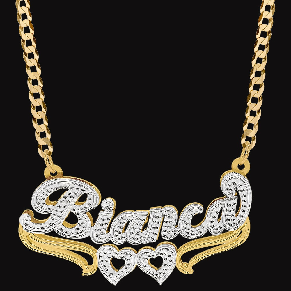 Customized Name Necklace Custom 3D Nameplate Personalized Double Electroplating Pendant - MERGE.DAY.1.FREESTYLE