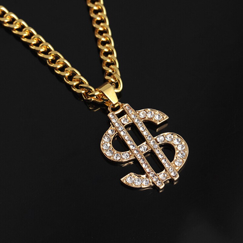 Hip Hop Rap Gold Color US Dollar Pendant Necklace Chain Accessories - MERGE.DAY.1.FREESTYLE