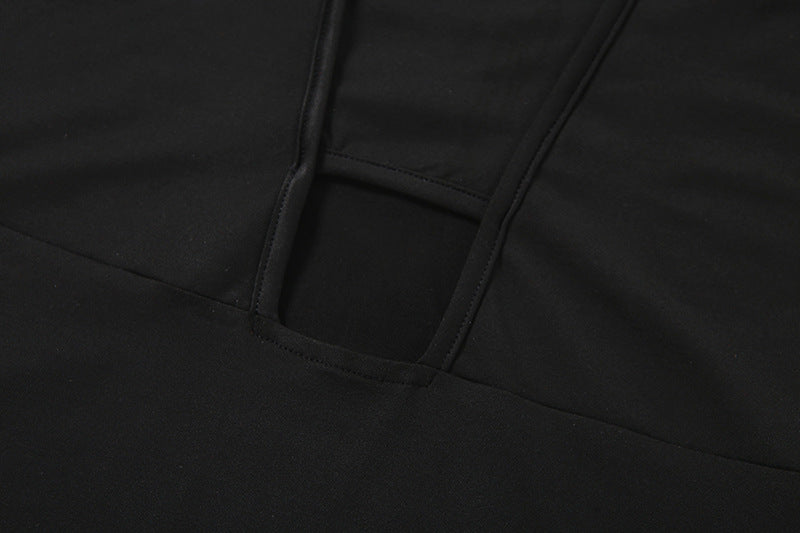 Sexy Hollow Women's Jumpsuit Round Neck Black Slim Fit All-match Thin Rompers Summer 2022 - MERGE.DAY.1.FREESTYLE