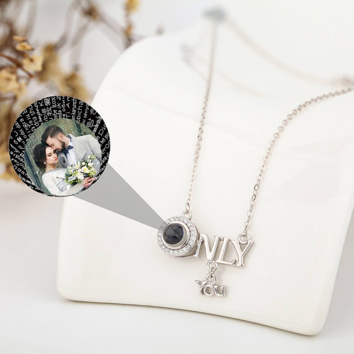 Customized 925 Silver photo Projection Necklace Couple Memory Gifts - MERGE.DAY.1.FREESTYLE