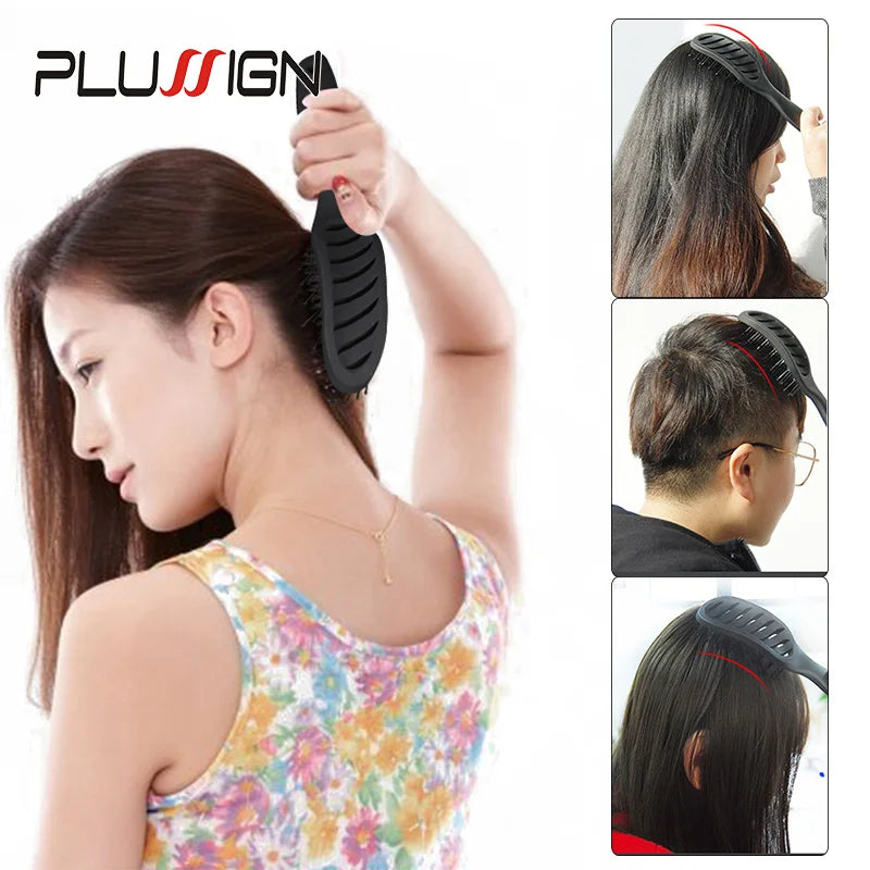 Styling Curly Hair Brush Salon Massager Comb Brush Detangling Drying Brush Anti Static Curved Vent Brush Scalp Massage Comb - MERGE.DAY.1.FREESTYLE