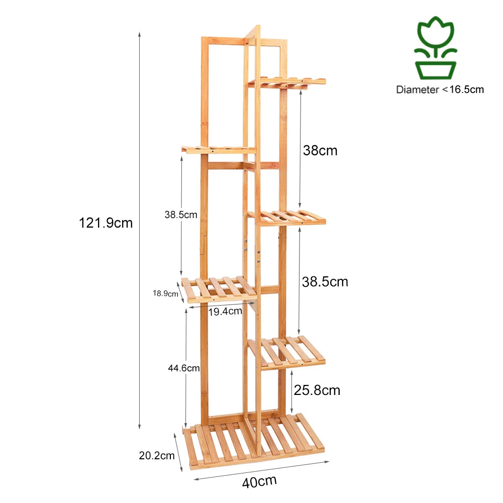 Multi Layer Plant Pots Stand Bamboo Flower Display Rack Home Storage Shelf - MERGE.DAY.1.FREESTYLE