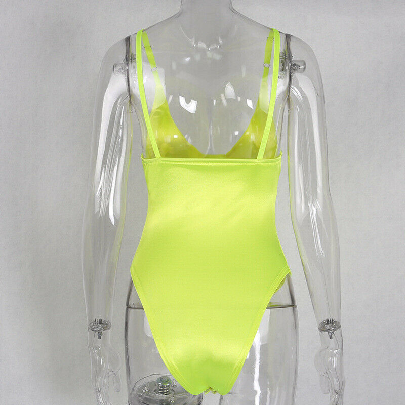 Women Sleeveless V Neck Sexy Bodycon Bodysuit Stretch Leotard Summer Jumpsuit - MERGE.DAY.1.FREESTYLE