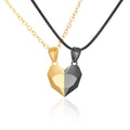 2Pcs Punk Heart Pendant Couple Necklace Lover Distance Faceted Magnetic Necklace - MERGE.DAY.1.FREESTYLE