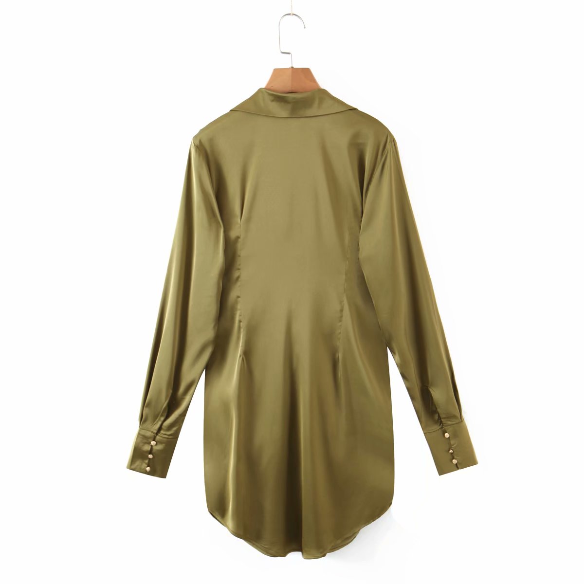 mini dress summer long sleeves women irregularity pleated vocation style loose white shirtdress - MERGE.DAY.1.FREESTYLE