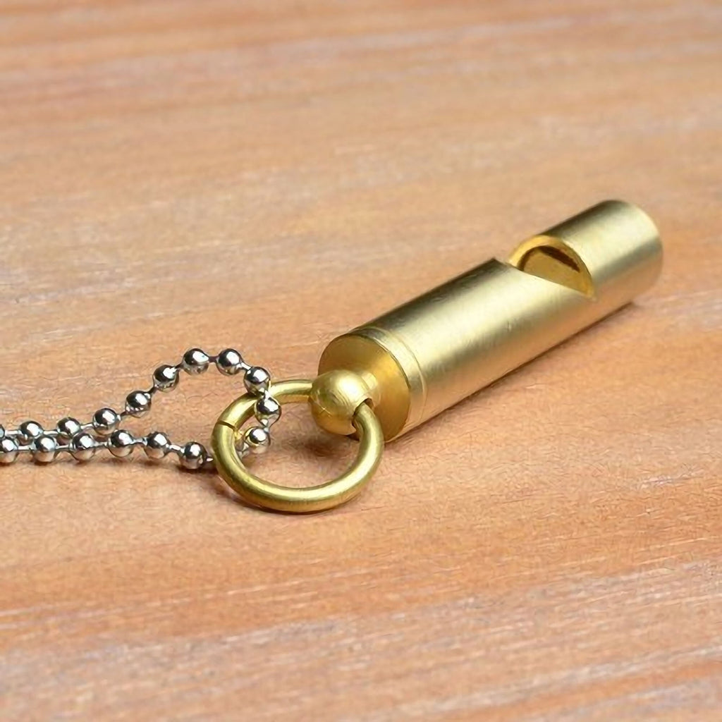 Engraved Text Brass Whistle Necklaces Custom Phone Number Children Anti-lost Necklace - MERGE.DAY.1.FREESTYLE